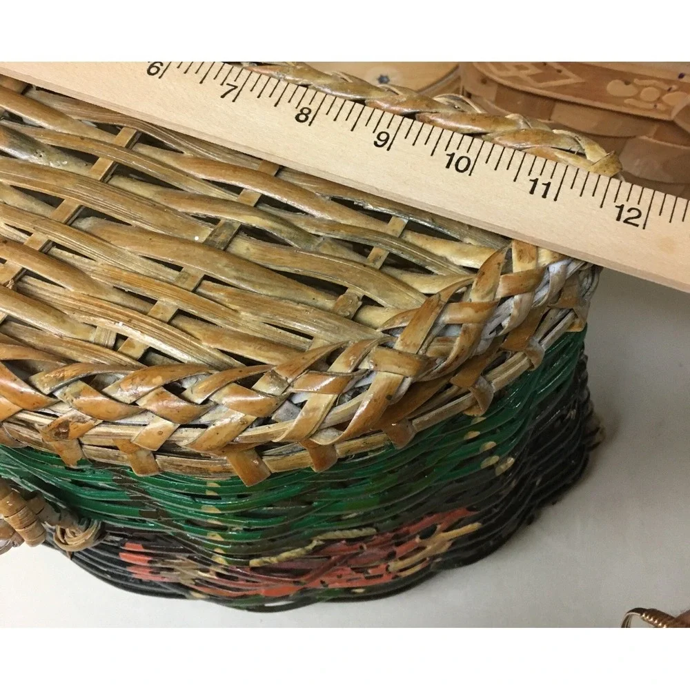 Decorative Painted‎ Fly Fishing,Beach Wicker Basket Lodge Cabin Core